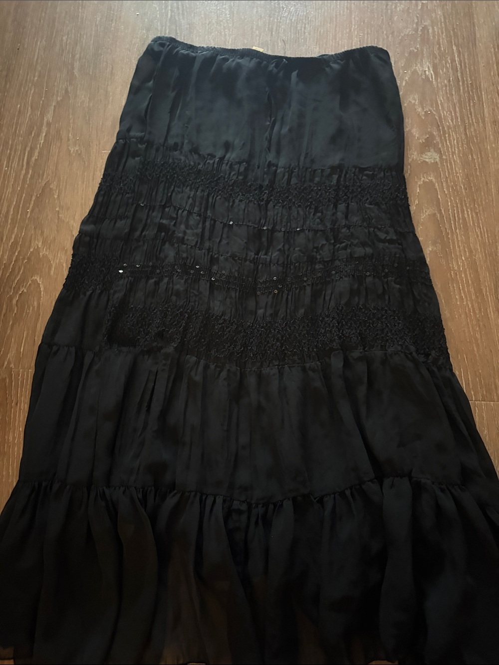 Black Sequin boho skirt medium